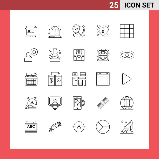 包25现代线条符号和符号的网页图片下载