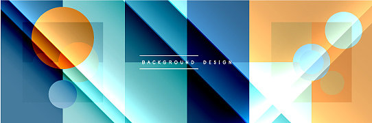 带有圆形的新孟菲斯几何图案图片下载