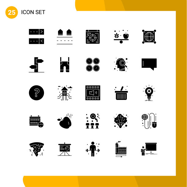 25固体字形概念的网站移动和图片下载