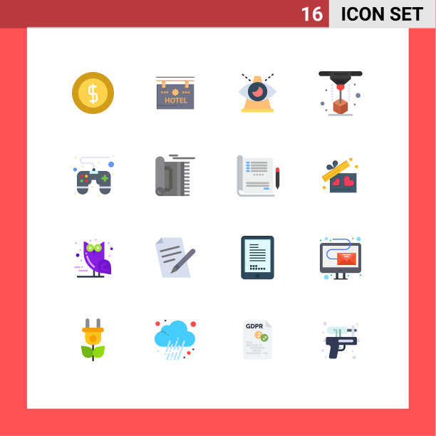 设置16个商业平面颜色包控制图片下载