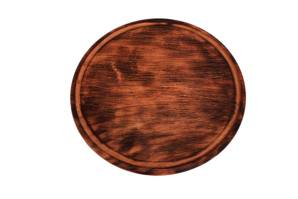 带有拷贝空间的木制砧板。设计元素，孤立在白色背景上。木质纹理，旧木板。图片下载