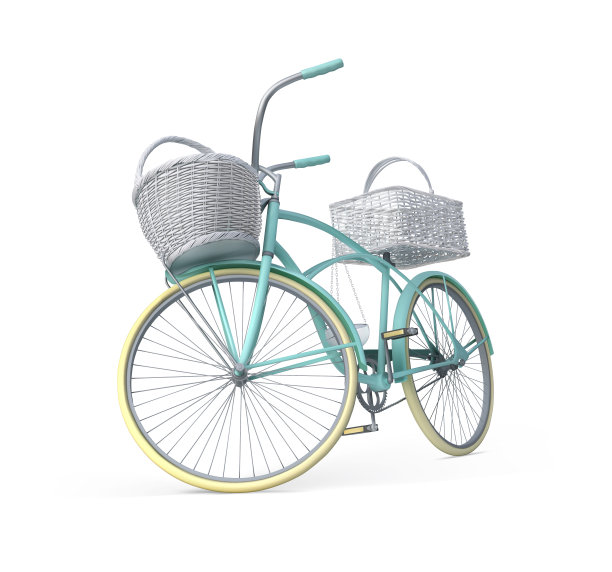 用来装饰花坛的自行车。矢量插图。图片下载