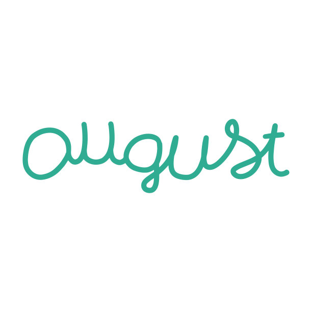 手绘字母短语August。图片下载