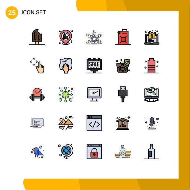 股票图标包25行符号和符号图片下载