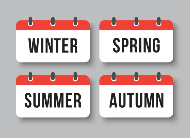 矢量设置图标矩形页日历-季节图片下载