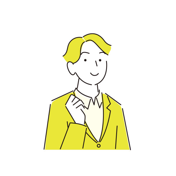 穿着西装的微笑男人，简约插画风格矢量图图片下载