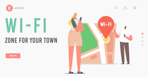 地理位置定位，导航着陆页面模板。巨大地图上的智能手机小男性和女性角色图片下载