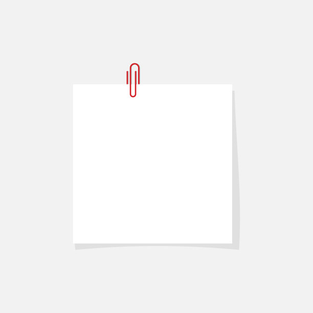 矢量插图白皮书笔记与回形针图标孤立在灰色背景。图片下载