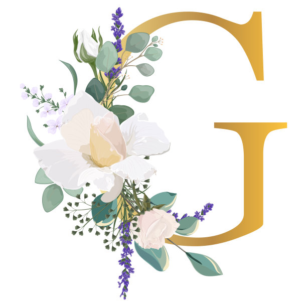 花的字母表。将字母e与植物花束组合。婚礼请柬、贺卡、生日、logo、海报等创意。图片下载