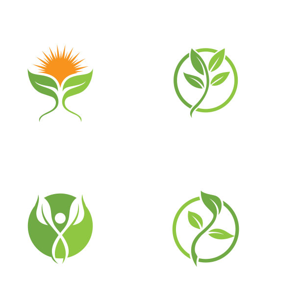 叶绿色自然标志和符号模板向量图片下载