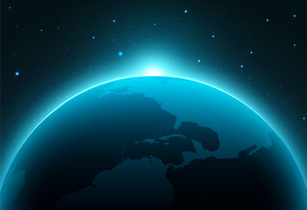 日食行星地球空间地平线。地球、行星、世界、矢量、地球日食图片下载