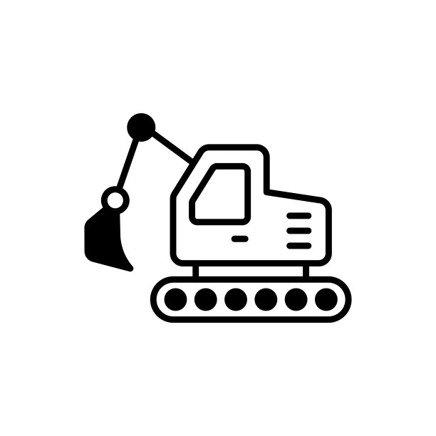挖掘机矢量图标样式插图图片下载