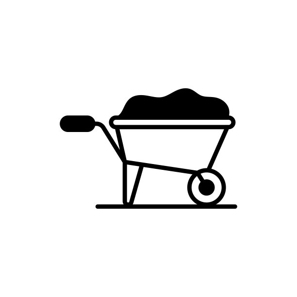 车轮手推车矢量图标风格的插图。EPS 10个文件图片下载