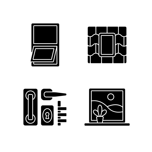 Windows更换服务黑色字形图标设置在空白图片下载