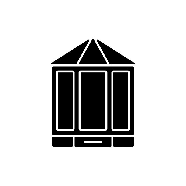 海湾和弓形窗户黑色象形文字图标图片下载