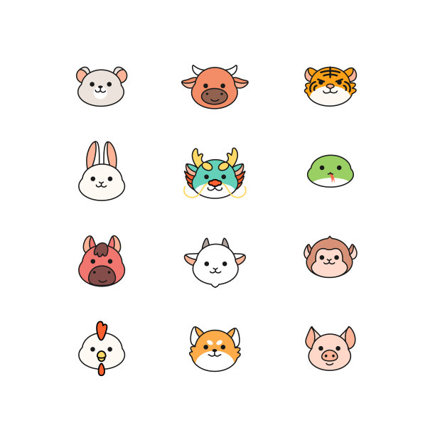 可爱的十二生肖收藏图片下载