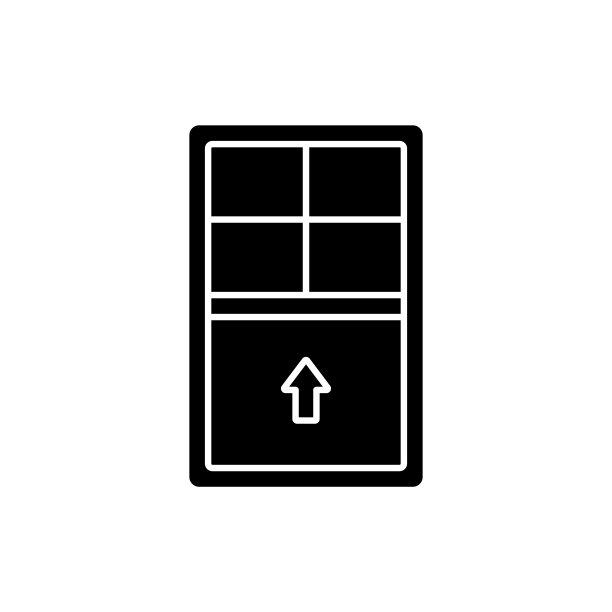 单悬窗口黑色字形图标图片下载