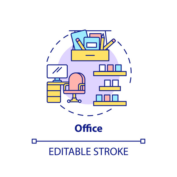 办公室概念图标图片下载