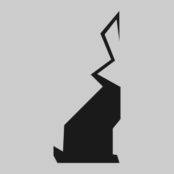 野兔符号在灰色的背景图片下载