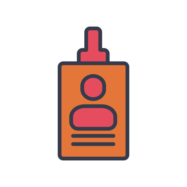 Id卡名称标签平面图标设计矢量模板插图图片下载