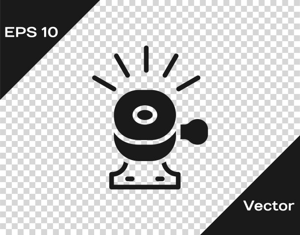 黑色自行车钟图标孤立在透明的背景。向量图片下载