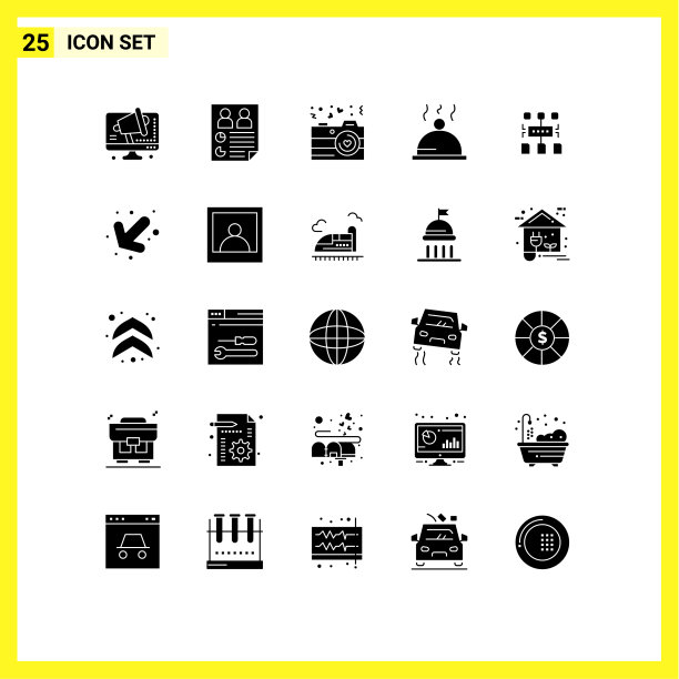 25个创意图标的现代符号和符号图片下载