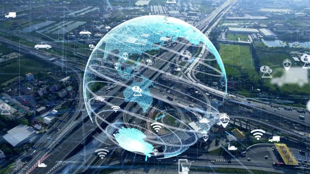 智慧城市的全球互联和交通现代化图片下载