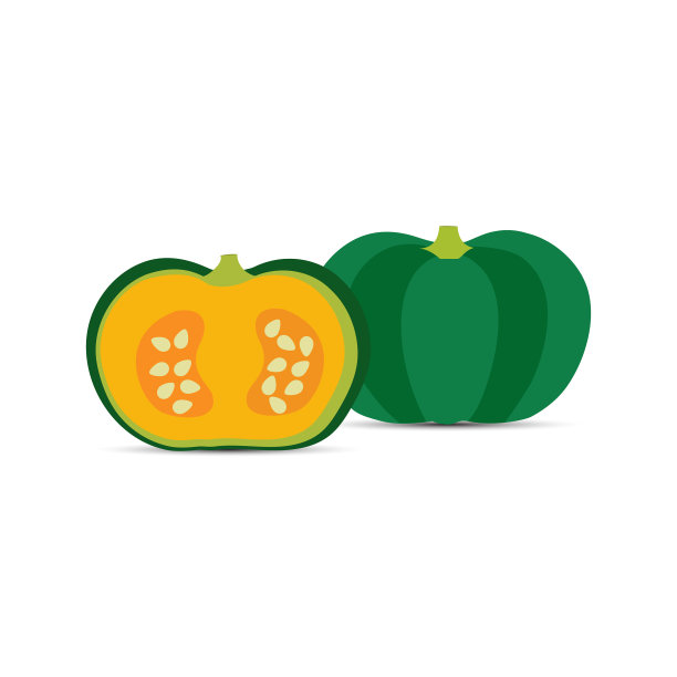 简单的颜色平坦轮廓图案西葫芦图片下载