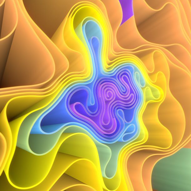 彩虹彩色迷宫3d渲染数字插图。抽象模板图形设计元素图片下载