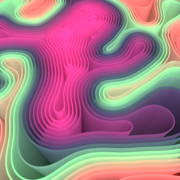 摘要彩色迷宫三维渲染数字插图。设计模板图片下载