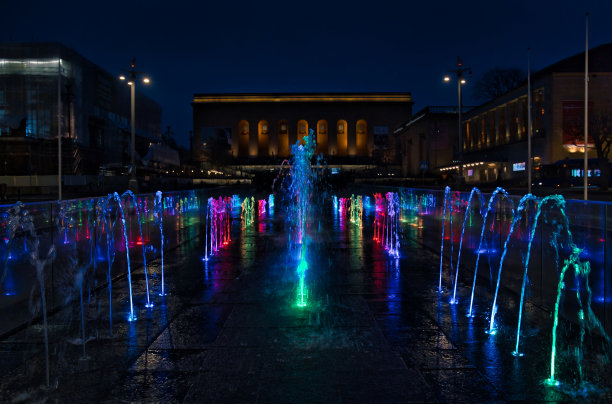 冬天的哥德堡喷泉秀图片下载