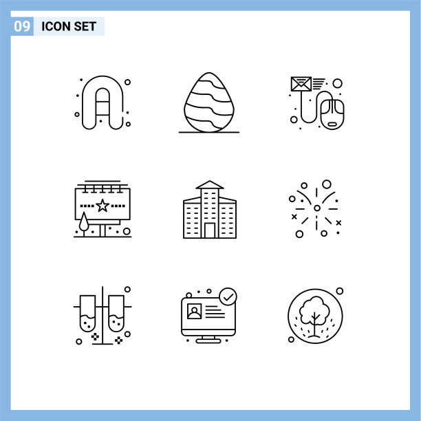 9主题大纲和可编辑符号城市图片下载