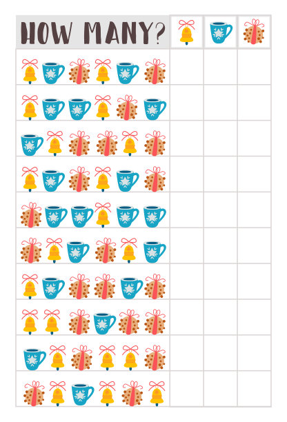 数儿童卡通冬季食品游戏。图片下载