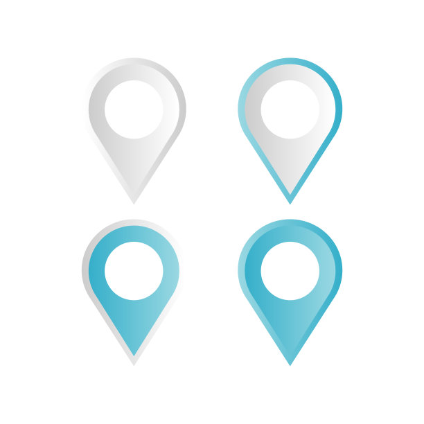 矢量多色地图引脚图标。图片下载