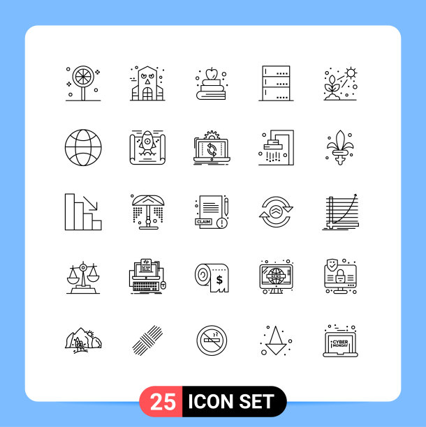 象形文字设25条简单线条长光图片下载