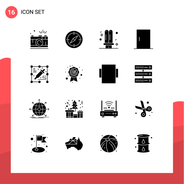 用户界面包16个基本固字形图片下载