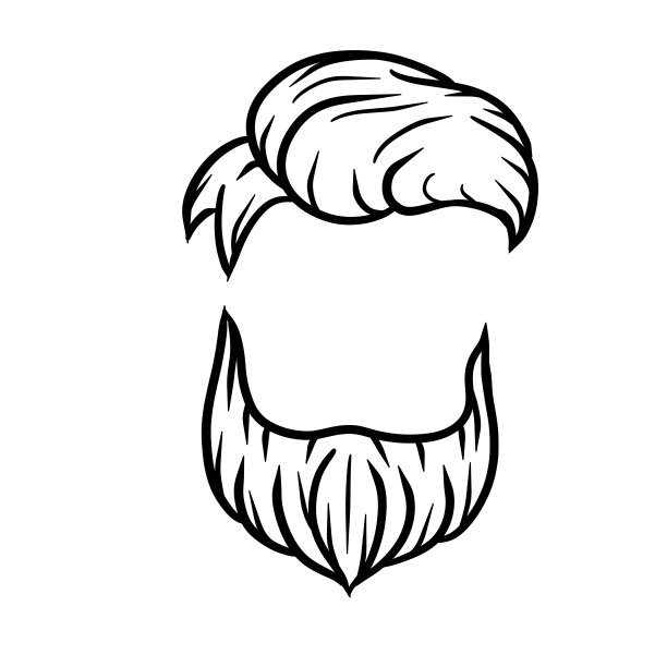 时尚男人的发型。头部和面部元素嬉皮士。手绘头发男孩卡通。时尚和风格。图片下载