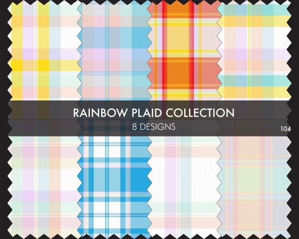 彩虹格子无缝图案系列图片下载