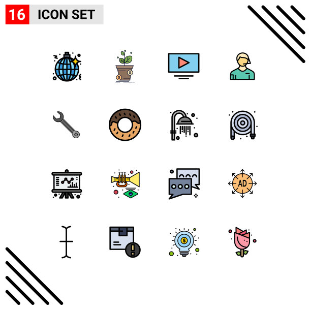 为卷筒纸设置16条通用平色填充线图片下载