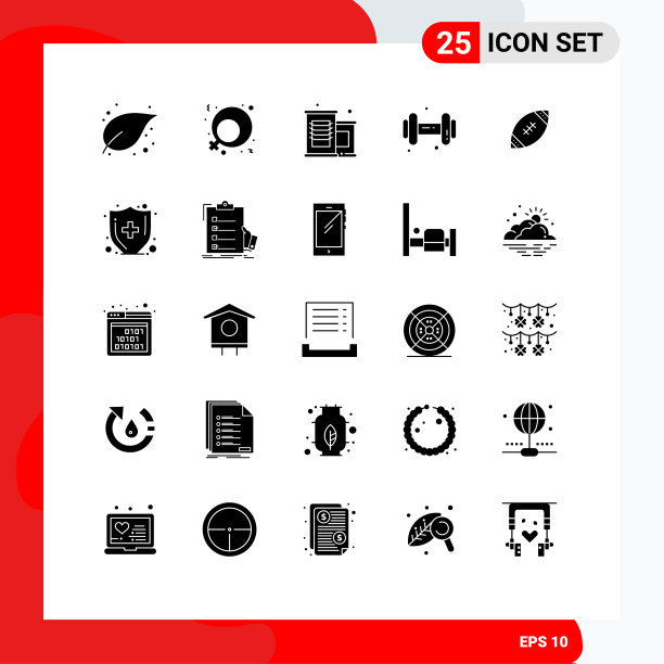 25个通用立体象形符号橄榄球符号图片下载