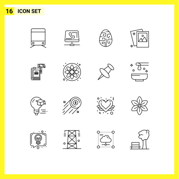 16个创意图标的现代标志和符号图片下载