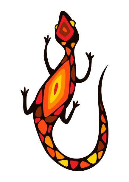 图示的程式化蜥蜴。图片下载