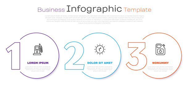 设有加油站或加油站，太阳和罐汽油。业务信息模板。向量图片下载