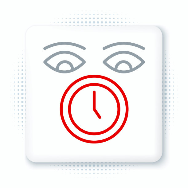 线路时钟图标隔离在白色背景上。时间的象征。色彩斑斓的轮廓的概念。向量图片下载