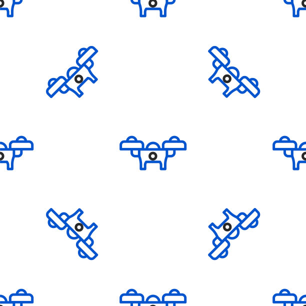 线无人机飞行图标隔离无缝模式的白色背景。带有视频和照片相机符号的四轴飞行器。色彩斑斓的轮廓的概念。向量图片下载