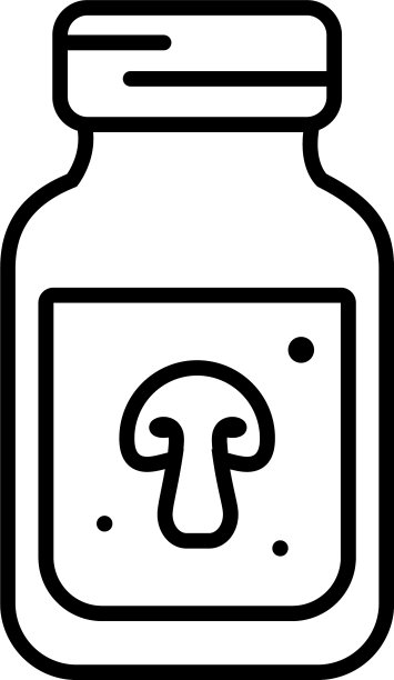 香菇瓶图标线条风格图片下载
