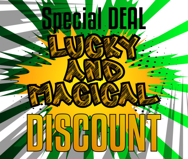 与运气相关的漫画风格的销售海报。图片下载