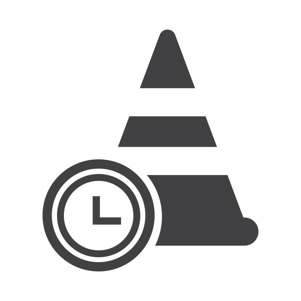 培训锥时间插图设计。训练锥时间图标隔离在白色背景。准备好使用向量。图片下载