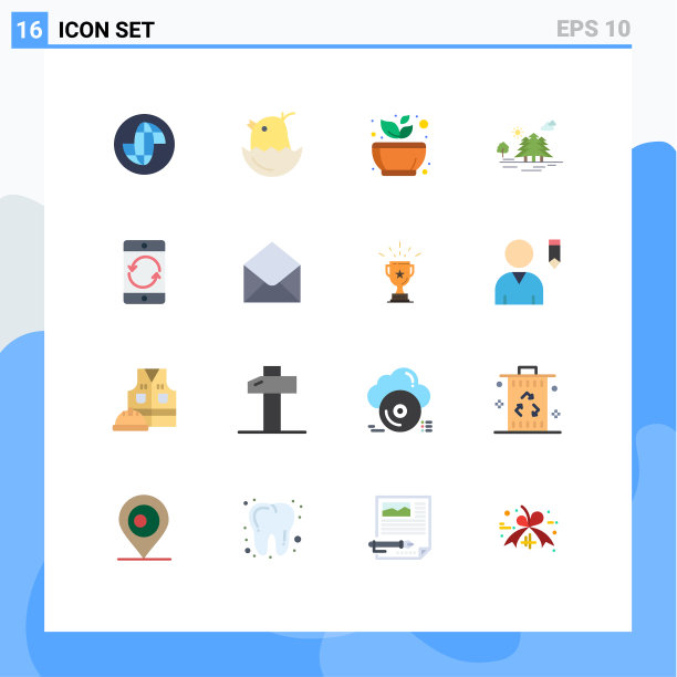 16个通用的平色符号象征着云图片下载