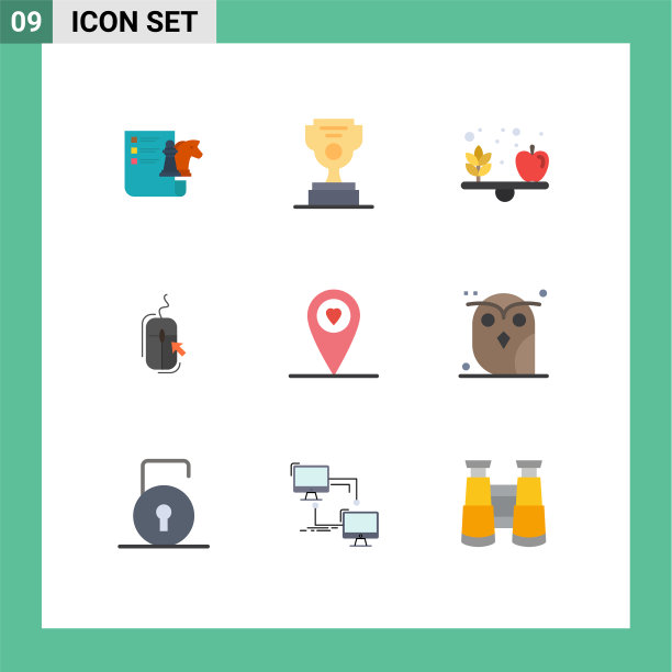 9 .创意图标的现代标志和符号图片下载